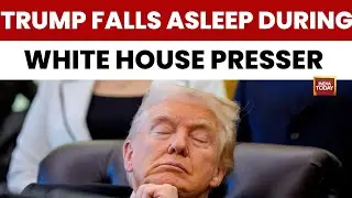 'Dozy Don Is Back': Donald Trump Appears To Fall Asleep During White House Press Conference