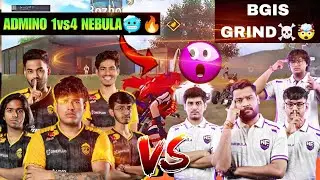 ADMINO 1vs4 NEBULA ESPORTS🥶🔥| 4vs4 GODL VS NEBULA BGIS GRIND🤯☠️ | #godlike #bgis #bgmi #godl 