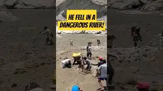 Close Call at the River: Dangerous River Crossing on the Way to Gasherbrum II