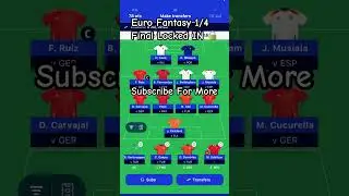 Euro Fantasy 2024 Team Selection 🔒