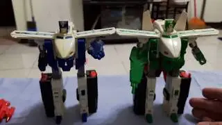 懷舊1990年台版 勇者エクスカイザー ブルーレイカー/グリーンレイカー 左右合体/ウルトラレイカー Brave Fighter of the Exkizer 勇者凱撒 雷克兄弟列車合體