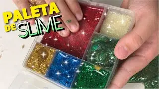 FAZENDO SLIMES CLEAR GLITTER PARA MINHA PRIMEIRA PALETA!!! (SLIME PALETTE)
