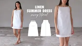 Spaghetti Straps Summer Dress DIY | Sewing tutorial mini A line slip on dress with sewing pattern