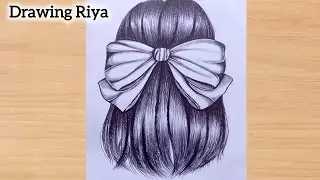 How to Draw Hair with a Beautiful Bow | Easy Pencil Sketch for Beginners 🎀✏️ @FarjanaDrawingAcademy