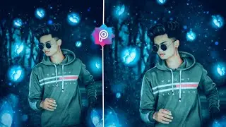 Glowing Butterfly Photo Editing || Picsart Blue Glowing Butterfly Photo Editing
