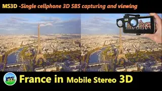 MS3D --France. Aerial France scenic in cellphone VR/3D SBS