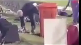 Karachi King Coach Dean Johns cleaning after match
