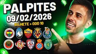 PALPITES DE FUTEBOL DO DIA 09 02 2026 + BILHETE PRONTO E M&Uacute;LTIPLA ODD ALTA