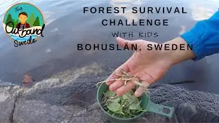 Forest survival challenge with kids in northern Bohusl&auml;n, Sweden