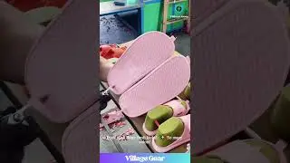 This Slipper-Making Machine is My New Favorite Satisfying Thing! 😂 So Much CHOMP! #shoes #factory