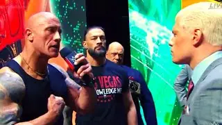 The Rock Slaps Cody Rhodes At Wrestlemania 40 Press Event 😱😱