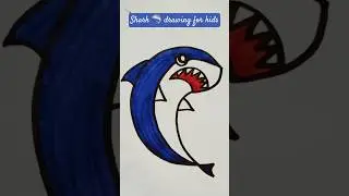 Shark 🦈 Drawing for Kids #shorts #kidslearning #kidsshorts #trending #viralshorts #shark #art