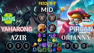 JAG Yaharong Azir vs SG Pirean Orianna Mid - KR Patch 11.4