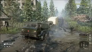 Transporting Cargo With Zikz 605r (Maz) Through Muddy roads - SnowRunner (No commentary)