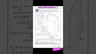 LOAD CALCULATION ON COLUMN #civil #construction #civilconcepts
