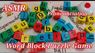 ASMR Learn To Pronounce||Word Blocks Puzzle Game||5:53 Minutes Satisfying Playing Blocks ASMR