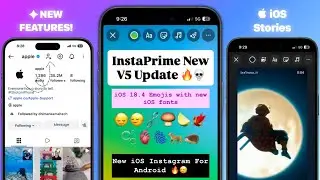 InstaPrime V5 NEW Update 💀 | iOS Instagram For Android | Re-mention Stories + iOS Emojis & Fonts!