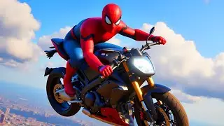 Spider-Man Falling From Bike Epic Ragdolls Stunt Fails | GTA 5 GAME