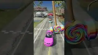 Colorful Small to Giant Cars vs Hammer #2 #shorts #ytshorts #crash #cars #destroy #automobile #funk