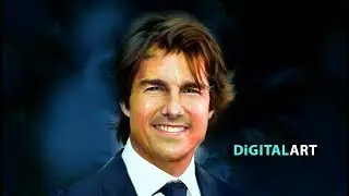 How to make easy Digital Painting using smudge tool # Tom Cruise