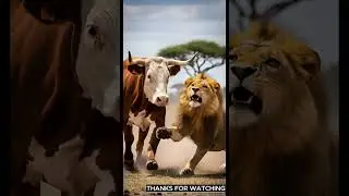 Lion Attacks Baby Calf but Mother Saves It | Mother&rsquo;s Love & Unity 🐮🦁 #wildlife