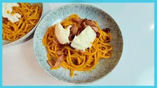 Tomato & Bacon Pasta. Made quicker than a Flat Pack Table.