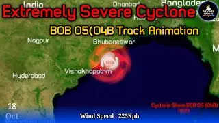 Extremely Severe Cyclone BoB 05(04B) Track Animation #weather #cyclone #asani