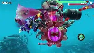 Hungry shark world mechasquid boss fight gameplay