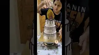 3 tier cake🩷🤎 #cakeshorts #cakemaking #cakeideas #cakeideas #3tiercake #dailyshorts