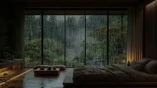 🎶 Panoramic Window & Pond Rain Sounds | Deep Sleep Ambience