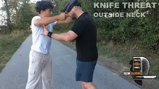 Self-defense against a knife threat outside neck | Recon Sparring