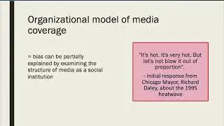 Media and disasters - org. model and agenda setting