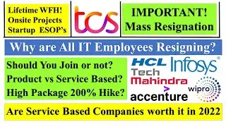 Why are all IT Employees Resigning? #tcs #infosys #wipro Mass Resignation in Service Based Companies