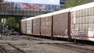 Vehicle train at North Portal, Seattle, 4-15-2015