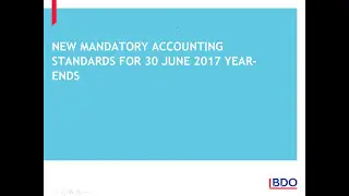 2017 IFRS Webinar Series Financial Reporting Update - Getting Ready for 30 June 2017