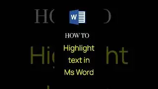 Highlighting Text in Ms Word || Ms Word Tutorial || #shorts #youtubeshorts #msword #words