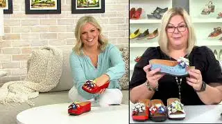 Spring Step Leather Slide Sandals - Flower Child on QVC