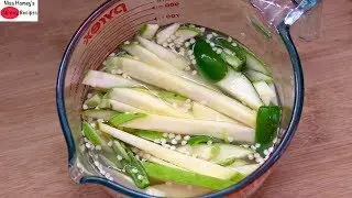 How To Make Gut Friendly (Probiotic Rich) Salted Mangoes - Pickled Mango Recipe | Skinny Recipe
