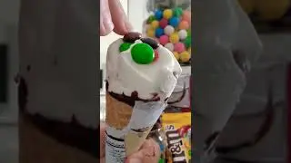 🍒How to Put M&M's on Your 🍦Ice Cream Cone😋🌈 #shorts #satisfying #how #best #asmr