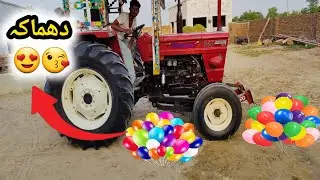 Balloon Bursting Challenge🥰| Experiment TRACTOR Vs Water Balloons