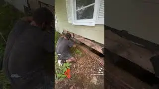 Replacing old, rotten, termite infested foundation sill. #diy #carpentry#termites#foundationrepair