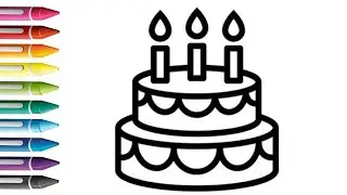 Cute Cake 🎂 Drawing, Painting & Coloring For Kids & Toddlers_ Kids Art