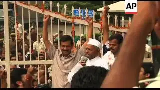 Crowds cheer anti-corruption crusader as he leaves jail