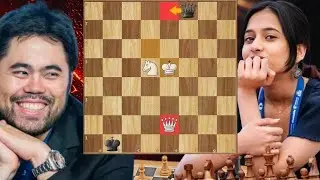 Attacking Chess Game: 03 By Hikaru Nakamura vs Divya Deshmukh #chess #chesscom #chesstournament 