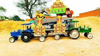 Tractor 🚜 and truck colddrink maaza supply for factory 🏭 tractor kids cartoon👶👶