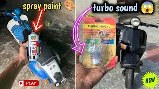 spray paint + turbo sound installing in Bajaj Chetak #sound #paint #bajajchetak #modifikasi 