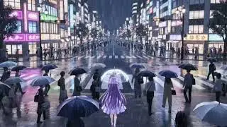 Calm Rain Sounds | Gentle Night Rain in Tokyo | Anime City Ambience | Relax, Study, Focus, Sleep |