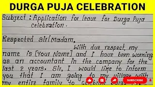 Write Application for Leave for Durga Puja Celebration | Leave Application from Office Durga Puja 