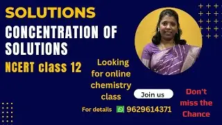 Solutions class 12 | Concentration of solutions | NCERT  | in Tamil #cbseboard #chemistry
