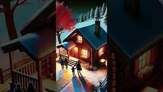 Beautiful Cabin in Snow #ai #cabin #village
